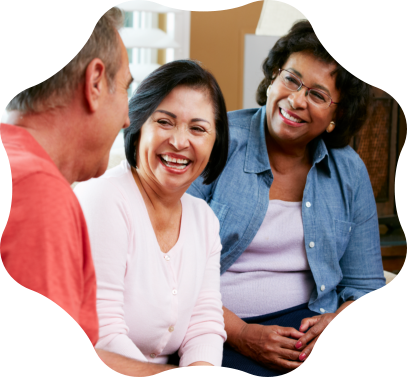 Residents laughing together