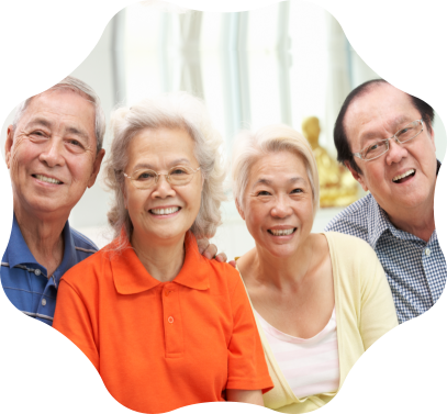 Residents smiling together at Newhaven